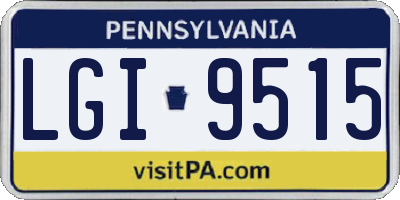 PA license plate LGI9515