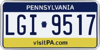 PA license plate LGI9517