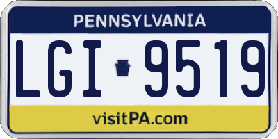 PA license plate LGI9519