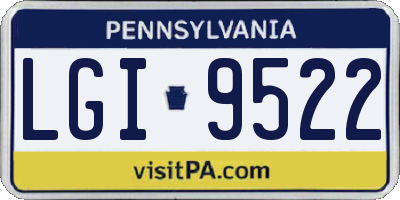 PA license plate LGI9522