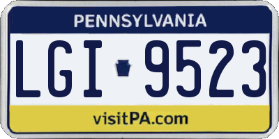 PA license plate LGI9523
