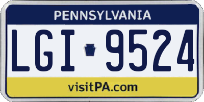 PA license plate LGI9524