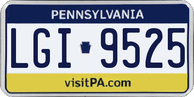 PA license plate LGI9525