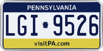 PA license plate LGI9526