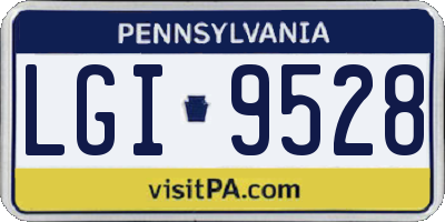 PA license plate LGI9528