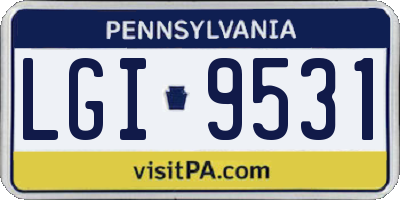 PA license plate LGI9531