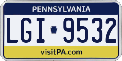 PA license plate LGI9532
