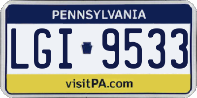 PA license plate LGI9533