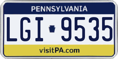 PA license plate LGI9535