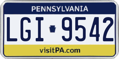 PA license plate LGI9542