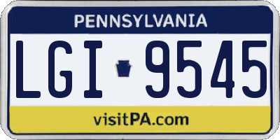 PA license plate LGI9545
