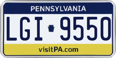 PA license plate LGI9550