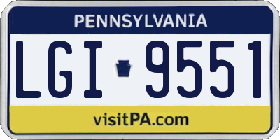 PA license plate LGI9551
