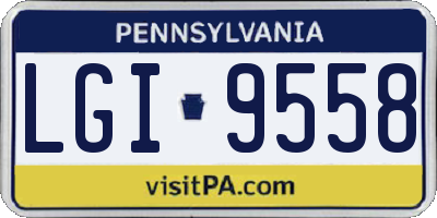 PA license plate LGI9558