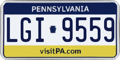 PA license plate LGI9559