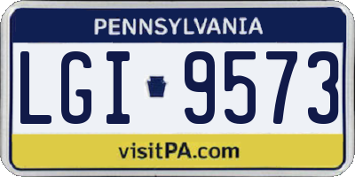 PA license plate LGI9573