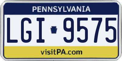 PA license plate LGI9575