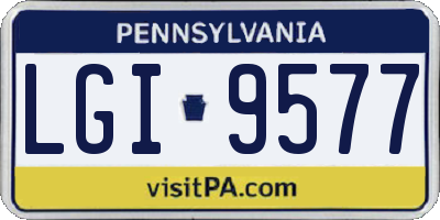 PA license plate LGI9577