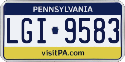PA license plate LGI9583