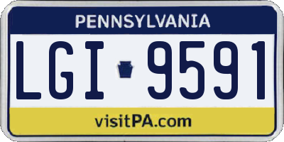 PA license plate LGI9591