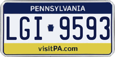 PA license plate LGI9593