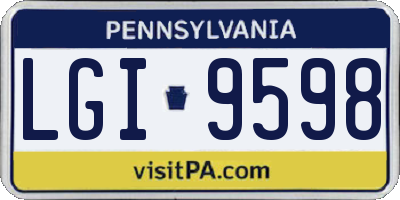 PA license plate LGI9598