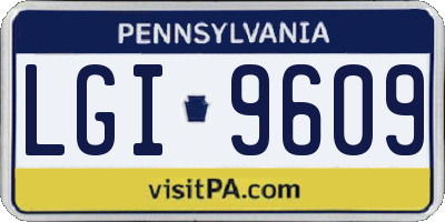 PA license plate LGI9609