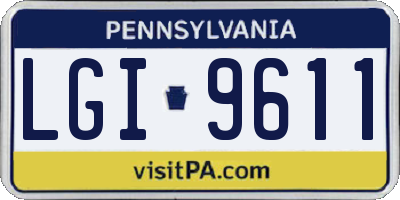 PA license plate LGI9611
