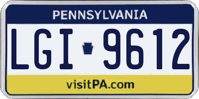 PA license plate LGI9612