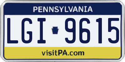 PA license plate LGI9615