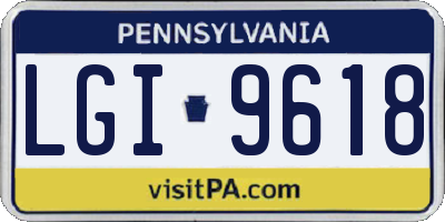 PA license plate LGI9618