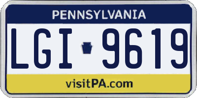 PA license plate LGI9619