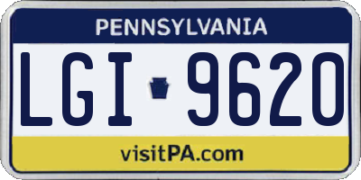 PA license plate LGI9620