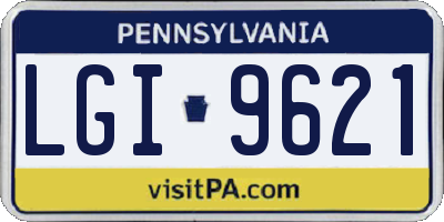 PA license plate LGI9621