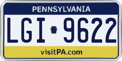 PA license plate LGI9622
