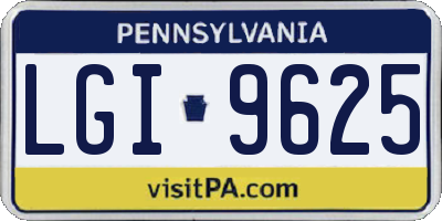 PA license plate LGI9625