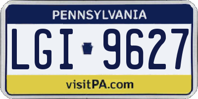 PA license plate LGI9627