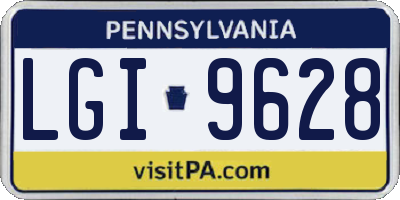PA license plate LGI9628