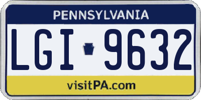 PA license plate LGI9632