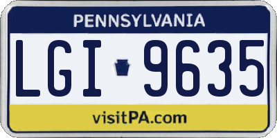 PA license plate LGI9635