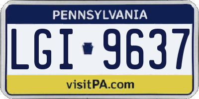 PA license plate LGI9637