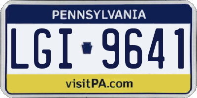 PA license plate LGI9641