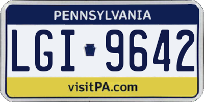 PA license plate LGI9642
