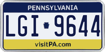 PA license plate LGI9644