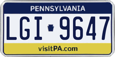 PA license plate LGI9647