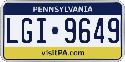 PA license plate LGI9649