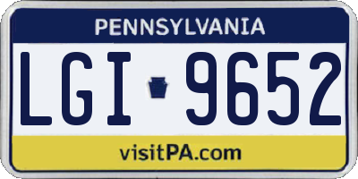 PA license plate LGI9652