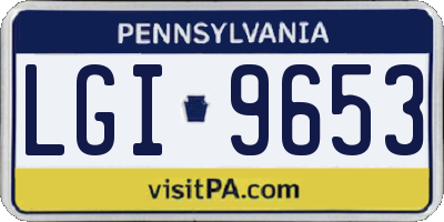 PA license plate LGI9653