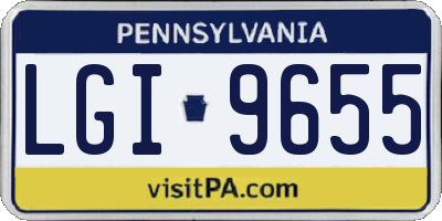 PA license plate LGI9655