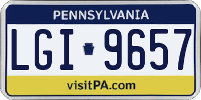 PA license plate LGI9657